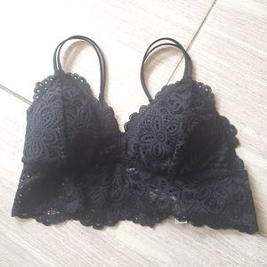Colsie |  Womens Black Spaghetti Strap Lace Bralette size XS